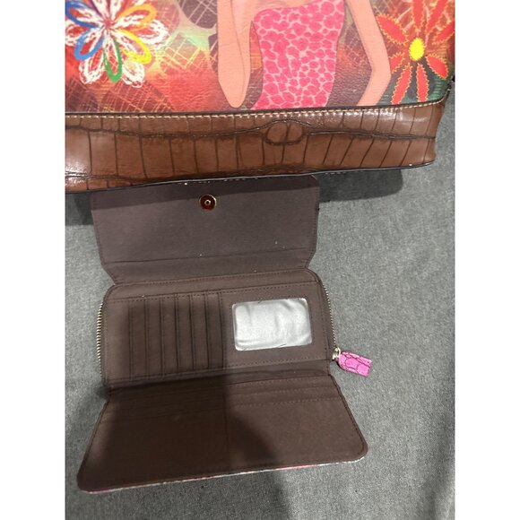 Breniano Bonjour Multicolor Handbag & Wallet Set With Adjustable Strap And Zippe - Picture 6 of 12